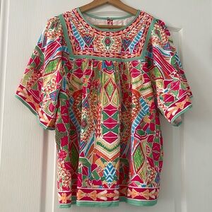 Colorful Blouse 1/2 sleeve. size M,  Relax, loose fit. New with tag Boutique.